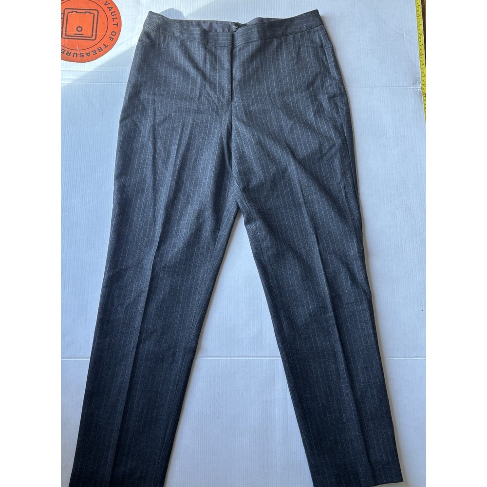 Talbots Wmn‎ Sz 10 Wool Blend Pinstripe Gray Lined Dress Pants Trousers Heritage